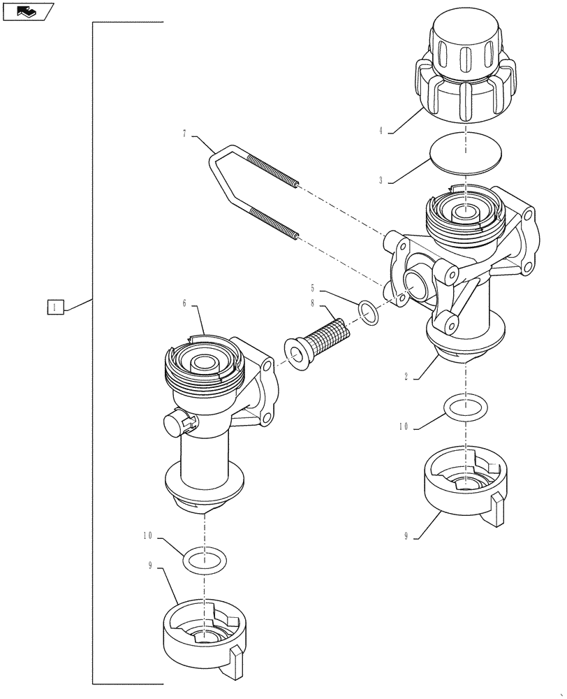 Схема запчастей Case IH 4430 - (40.908.03) - WILGER, DUAL NOZZLE (40 ) - PLUMBING