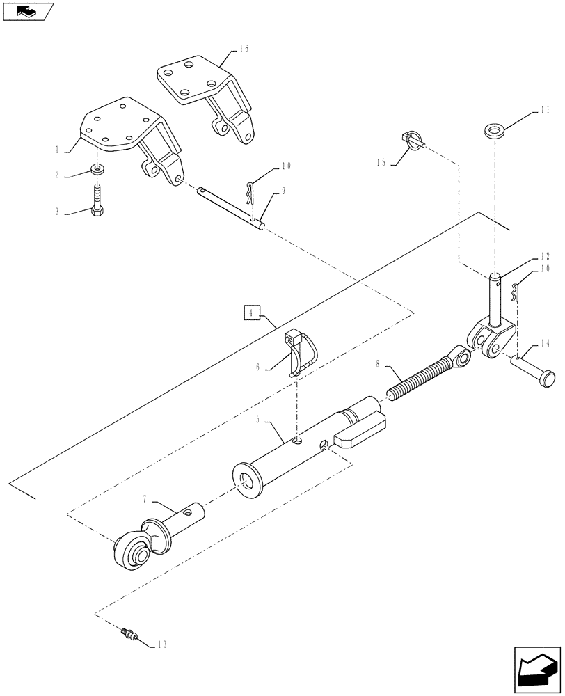 Схема запчастей Case IH PUMA 160 - (39.129.01) - MECHANICAL STABILIZERS SCREW TYPE ADJUSTMENT (39) - FRAMES AND BALLASTING