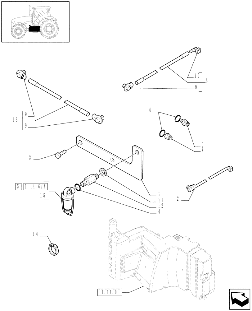 Схема запчастей Case IH PUMA 165 - (1.14.6) - FUEL LINES (02) - ENGINE EQUIPMENT