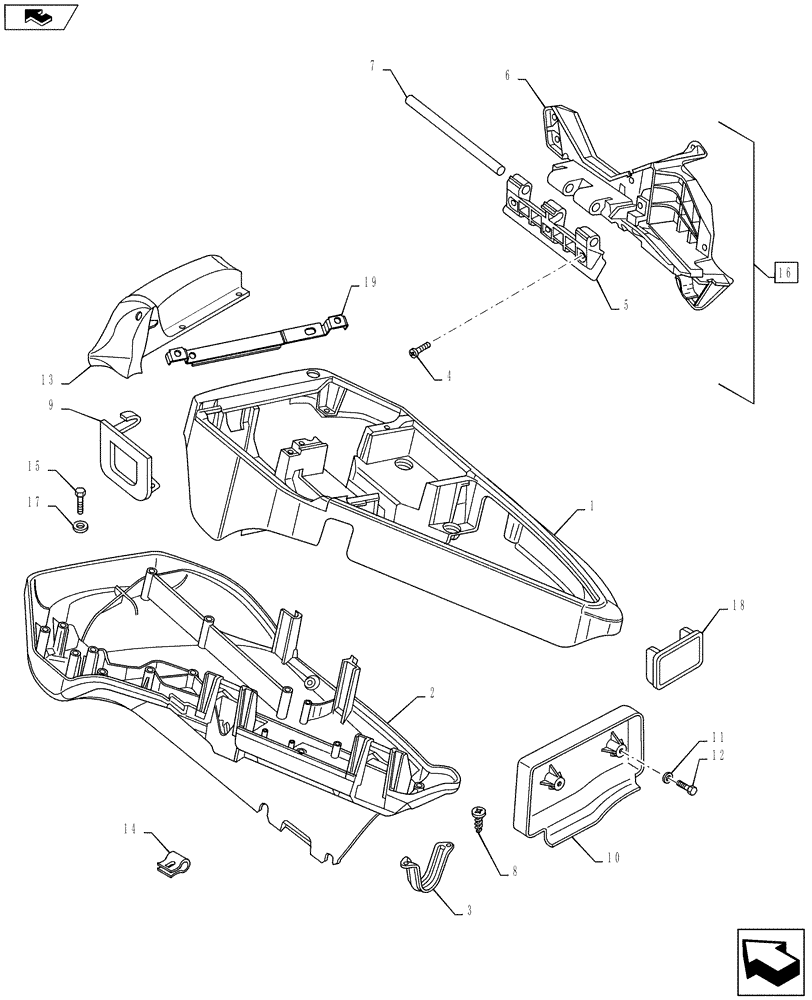 Схема запчастей Case IH PUMA 130 - (90.151.01) - ARMREST CONTROL UNIT - COVERS (90) - PLATFORM, CAB, BODYWORK AND DECALS