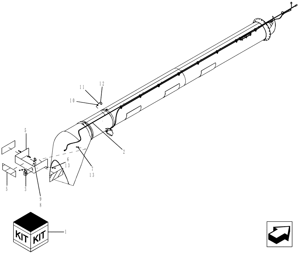 Схема запчастей Case IH 7230 - (88.090.02[02]) - DIA KIT: SIGNAL PLATE FOR UNLOADING TUBE, EU ONLY (88) - ACCESSORIES