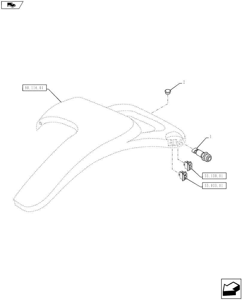 Схема запчастей Case IH PUMA 145 - (55.048.02) - PTO SWITCH - REAR FENDER (55) - ELECTRICAL SYSTEMS