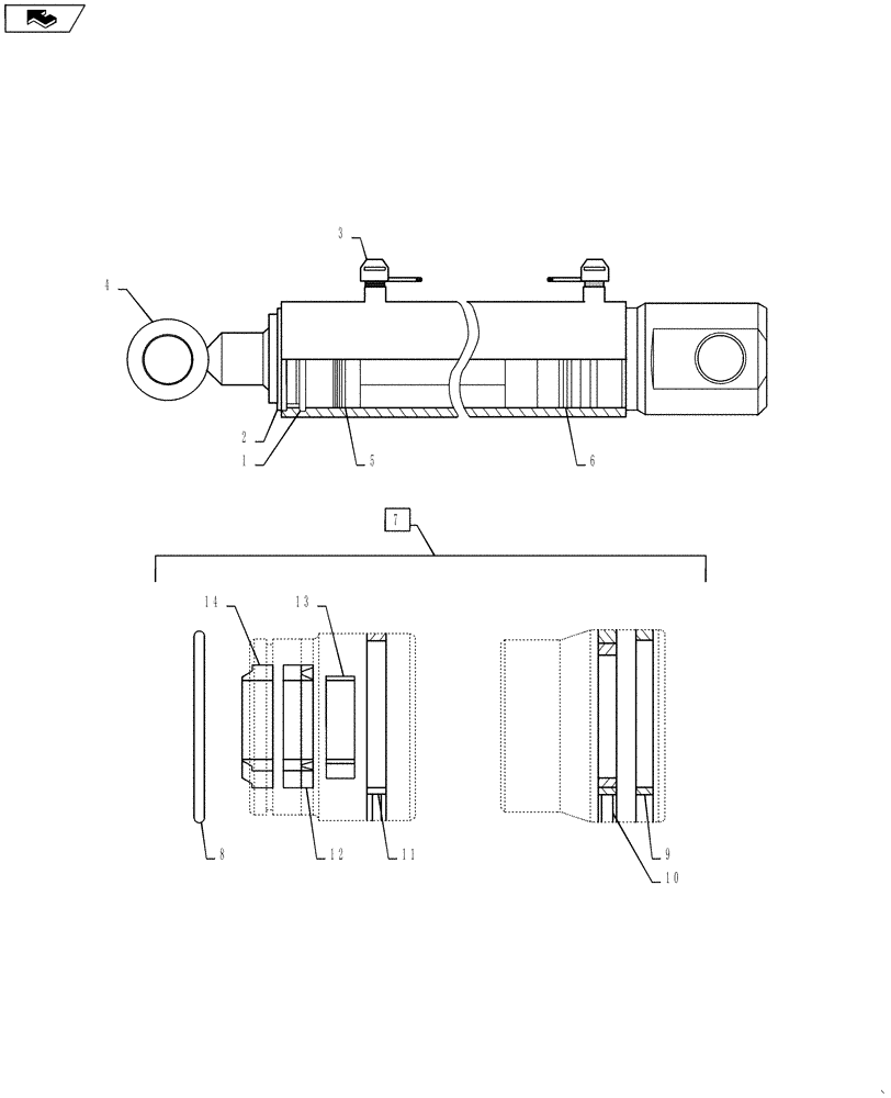 Схема запчастей Case IH L580 - (35.100.02[08]) - CYLINDER LDR12717810 (35) - HYDRAULIC SYSTEMS