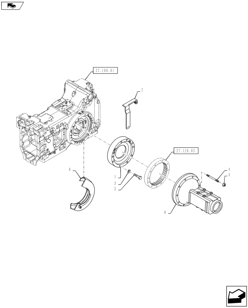 Схема запчастей Case IH PUMA 130 - (27.120.01) - SIDE REDUCTION UNIT HOUSING AND COVERS (27) - REAR AXLE SYSTEM