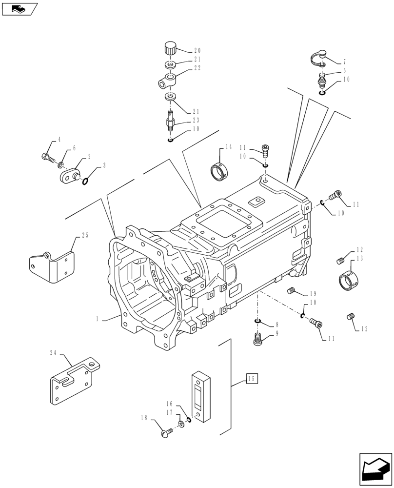 Схема запчастей Case IH PUMA 130 - (21.113.01) - VAR - 330285 - FPS TRANSMISSION HOUSING (21) - TRANSMISSION