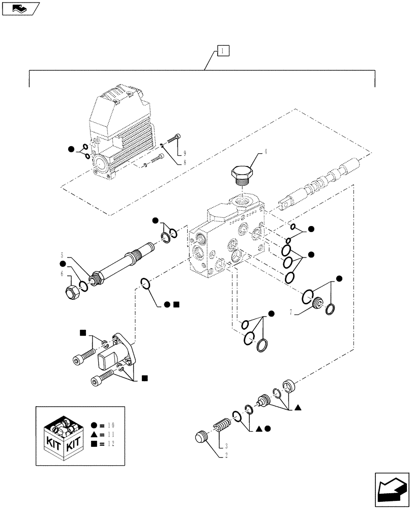 Схема запчастей Case IH PUMA 145 - (35.204.36) - VALVE SECTION - ELECTRONIC MID MOUNTED VALVE (35) - HYDRAULIC SYSTEMS