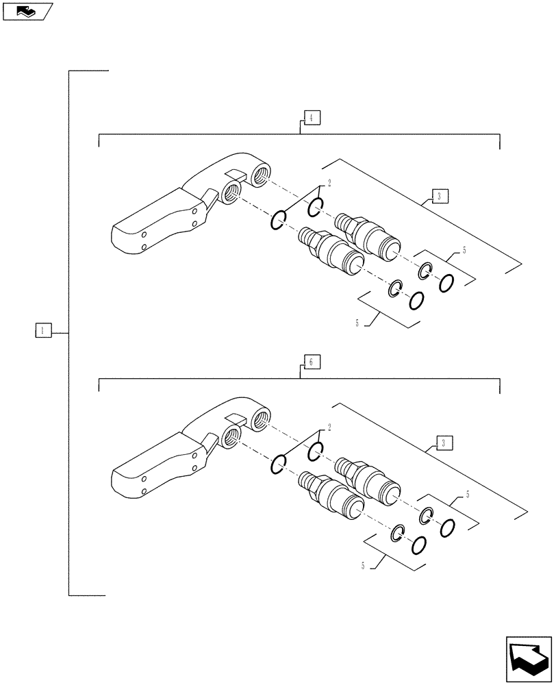 Схема запчастей Case IH PUMA 130 - (88.035.02[03]) - DIA KIT, QUICK COUPLERS GROUP - BREAKDOWN (88) - ACCESSORIES