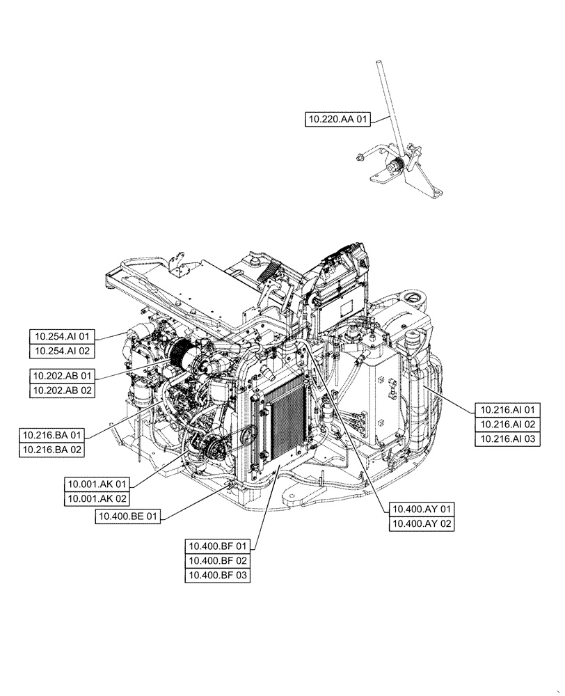 Схема запчастей Case IH F3CE0684E E920 - (10.000.00) - SECTION INDEX - ENGINE (10) - ENGINE