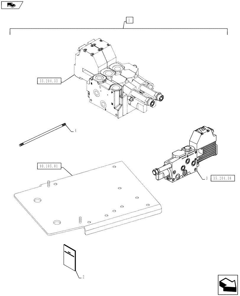 Схема запчастей Case IH PUMA 130 - (88.035.10) - DIA KIT, ADDITIONAL SLICE TO ELECTRONIC MID MOUNT VALVE (88) - ACCESSORIES