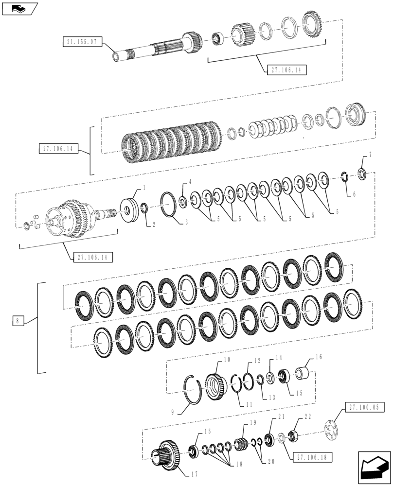 Схема запчастей Case IH PUMA 130 - (27.106.15) - VAR - 330285 - FPS - CENTRAL REDUCTION GEARS (27) - REAR AXLE SYSTEM