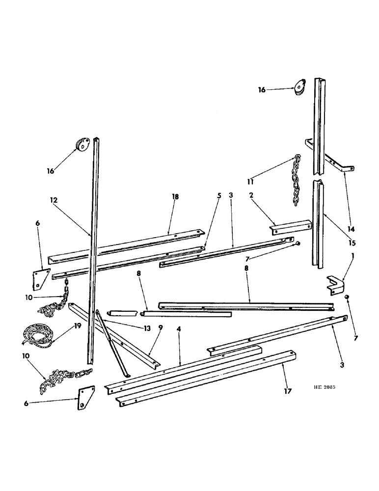 Схема запчастей Case IH 150 - (62) - DISK MARKER EXTENSION FRAME, FOR 20X8, 14X10, 16X10, 10X12, 14X12, 10X14 & 8X18 DRILLS WHEN DUPLEXED 