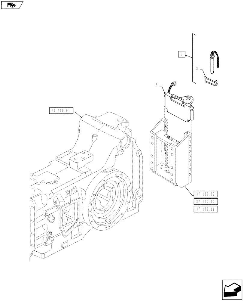 Схема запчастей Case IH PUMA 160 - (37.100.12) - SLIDER TOW HOOK WITH FIXED COUPLING - 43MM (37) - HITCHES, DRAWBARS & IMPLEMENT COUPLINGS