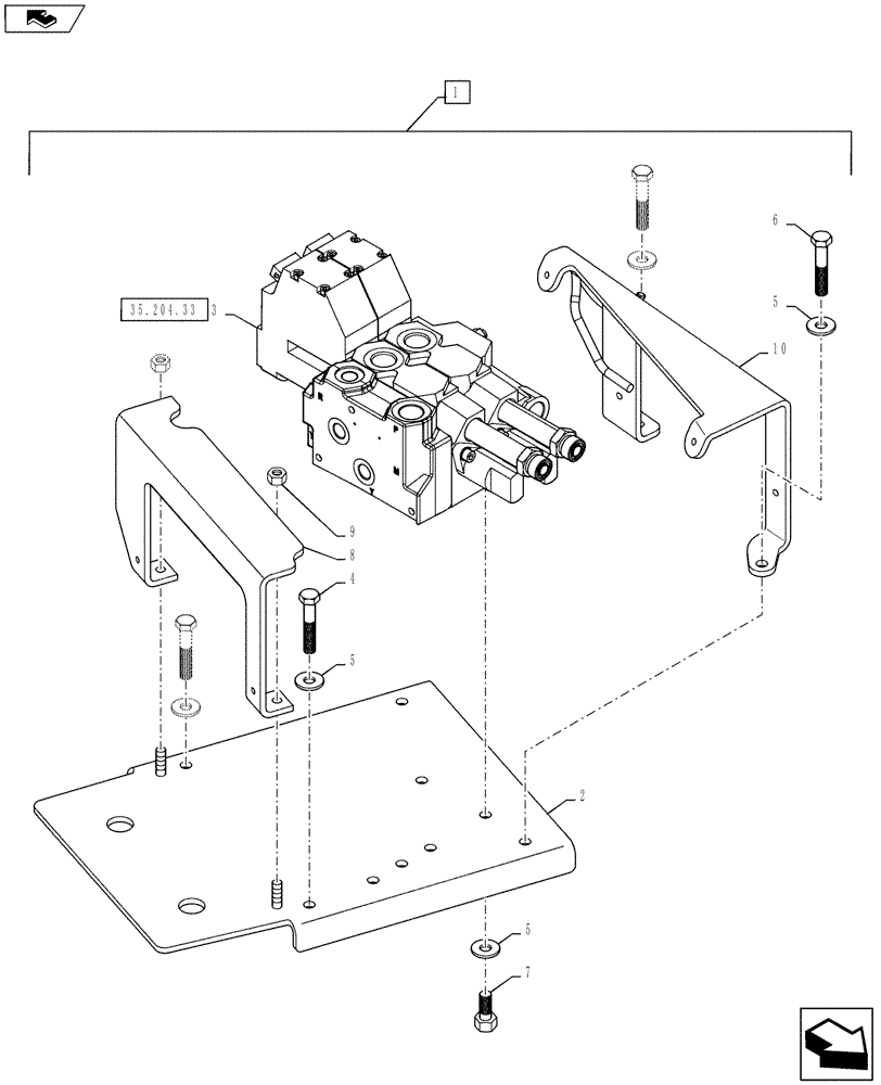 Схема запчастей Case IH PUMA 130 - (88.035.09[01]) - DIA KIT, 2 ELECTRONIC MID MOUNTED VALVES - DISTRIBUTOR, AND SUPPORT (88) - ACCESSORIES