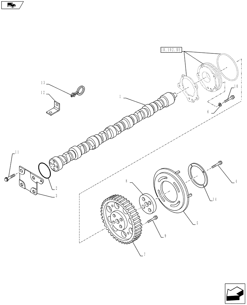 Схема запчастей Case IH F3CE0684E E920 - (10.106.AA) - CAMSHAFT - TIMING CONTROL (10) - ENGINE