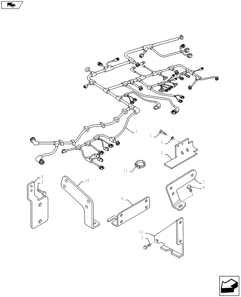 Схема запчастей Case IH PUMA 145 - (55.101.01) - HARNESS - REAR FRAME (55) - ELECTRICAL SYSTEMS