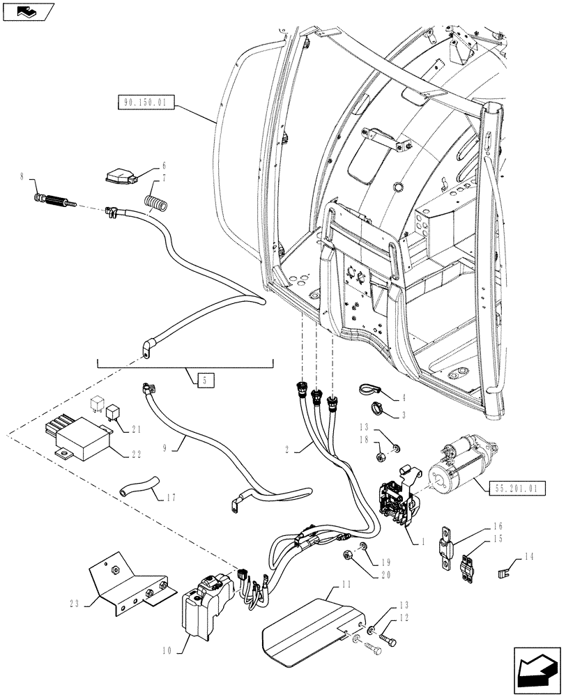 Схема запчастей Case IH PUMA 130 - (55.302.03) - VAR - 330798 - ELECTRICALLY CONTROLLED BATTERY ISOLATOR (55) - ELECTRICAL SYSTEMS