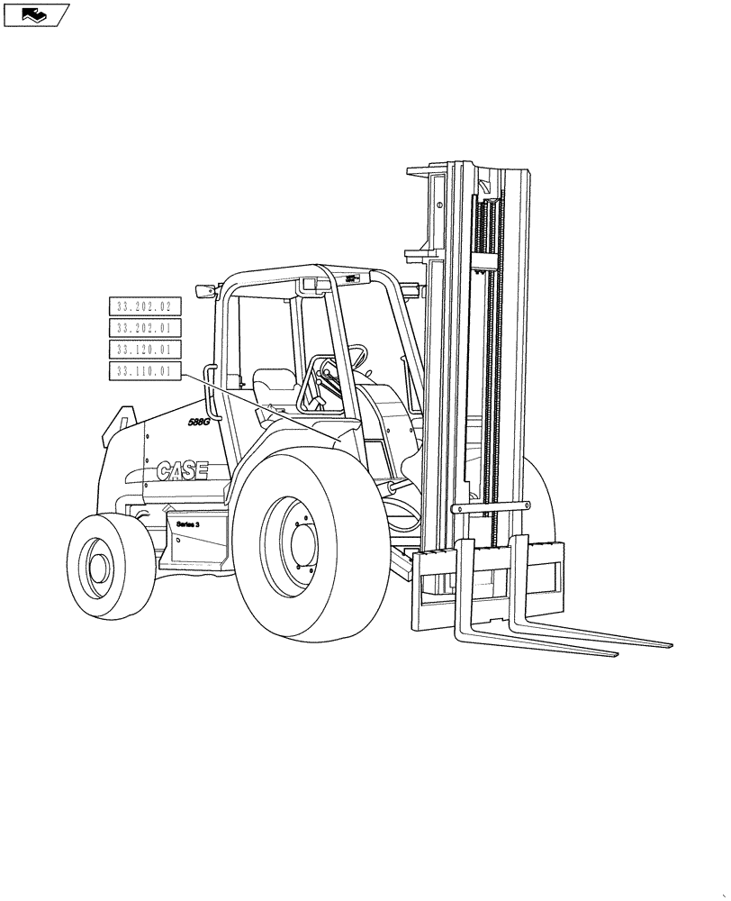 Схема запчастей Case IH 586H - (00.000.33) - PICTORIAL INDEX, BRAKES & CONTROLS (00) - GENERAL & PICTORIAL INDEX