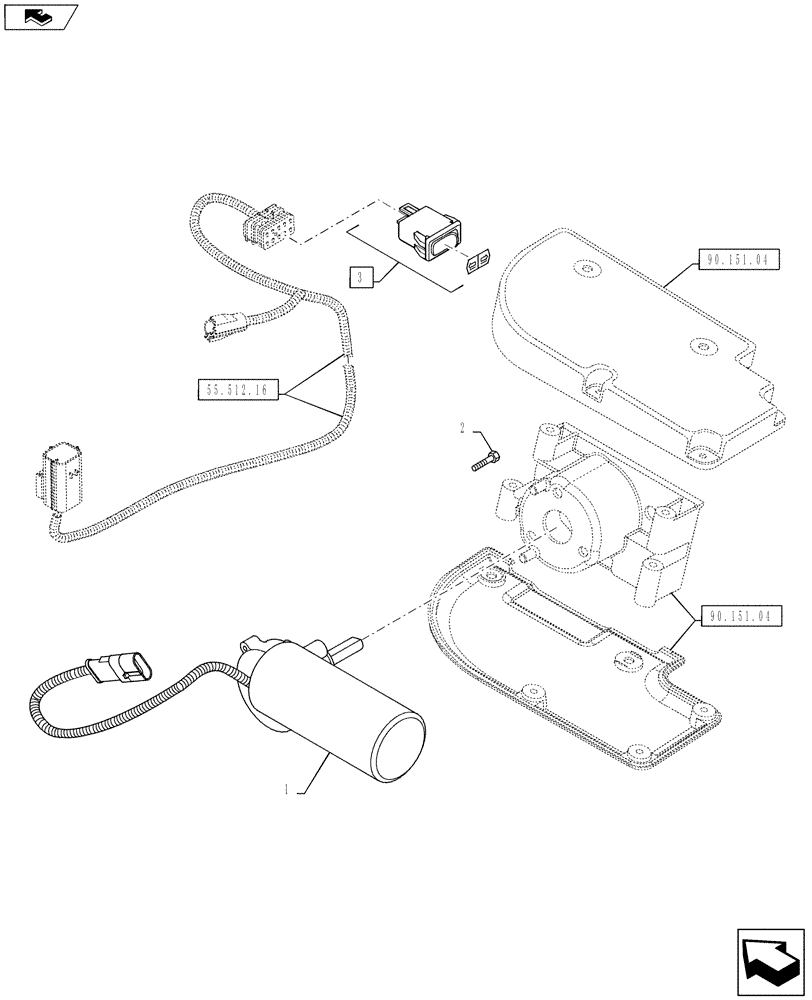 Схема запчастей Case IH PUMA 130 - (55.512.17) - VAR - 330019 - ELECTRICAL ARMREST ADJUSTMENT - MOTOR AND SWITCH (55) - ELECTRICAL SYSTEMS