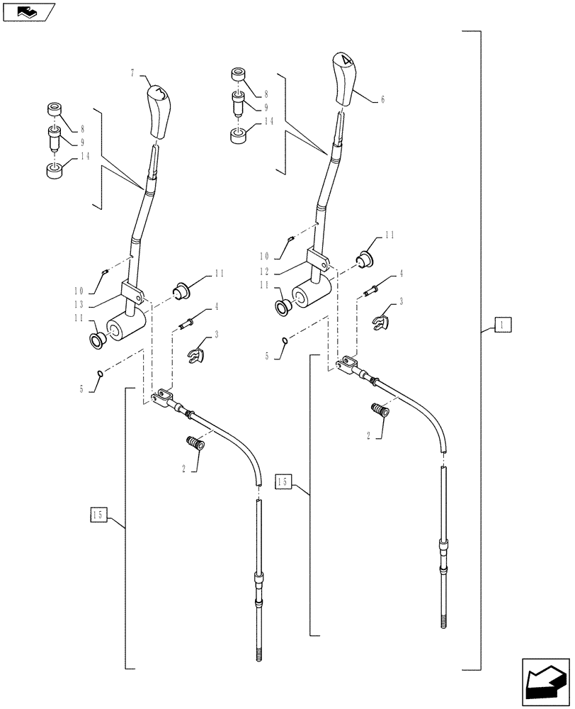 Схема запчастей Case IH PUMA 145 - (88.035.02[02]) - DIA KIT, 2 ADDITIONAL MECHANICAL CONFIGURATION REMOTES (2 TO 4) - LEVERS (88) - ACCESSORIES