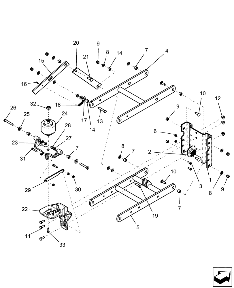 Схема запчастей Case IH 1240 - (75.200.38) - PNEUMATIC DOWN PRESSURE - 24" LINKAGE WITH LOCKUP (75) - SOIL PREPARATION