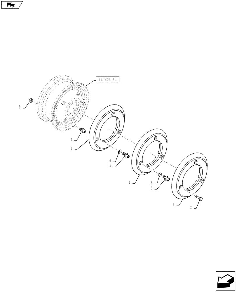 Схема запчастей Case IH PUMA 145 - (39.140.06) - VAR - 743706, 330628, 331628 - REAR WHEEL BALLASTS (39) - FRAMES AND BALLASTING