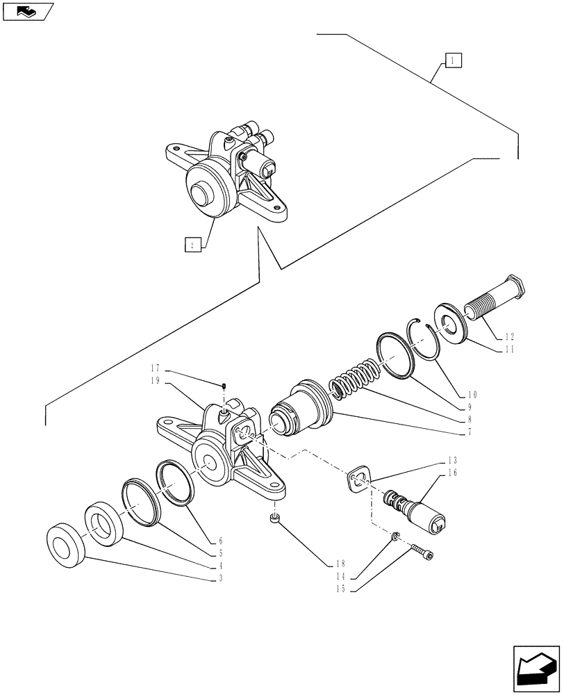 Схема запчастей Case IH PUMA 130 - (88.031.01[06]) - DIA KIT, FRONT POWER TAKE-OFF - CYLINDER - BREAKDOWN (88) - ACCESSORIES