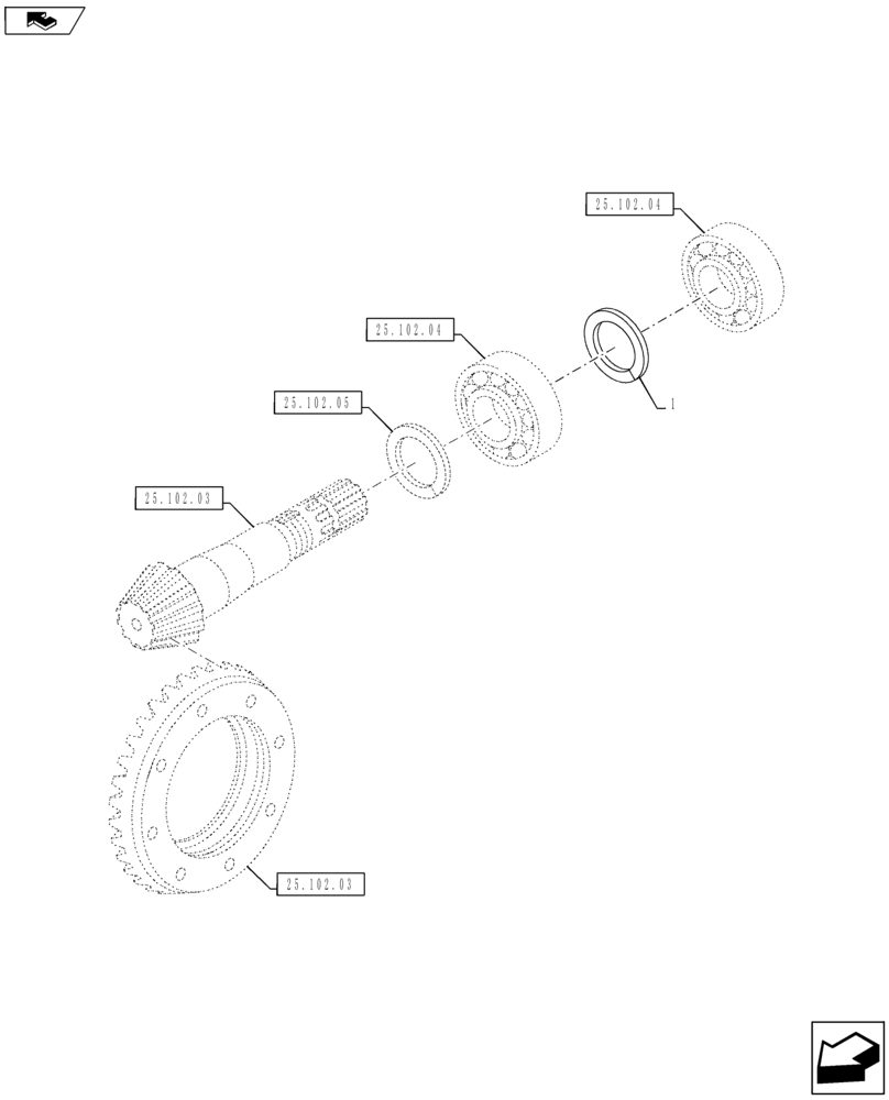 Схема запчастей Case IH PUMA 145 - (25.102.06) - VAR - 390409, 330426, 330408 - CL.3 STANDARD FRONT AXLE - RING & PINION ADJUSTING SHIMS (25) - FRONT AXLE SYSTEM