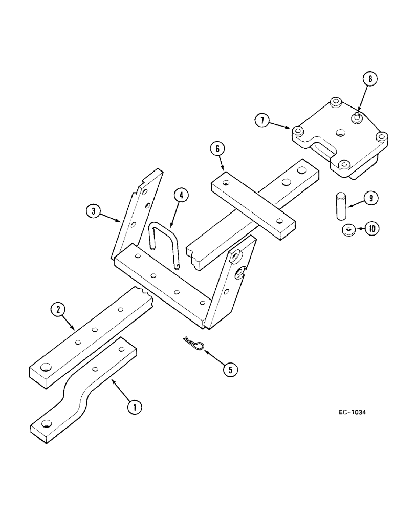 Схема запчастей Case IH 685 - (9-826) - SWINGING DRAWBAR (09) - CHASSIS/ATTACHMENTS