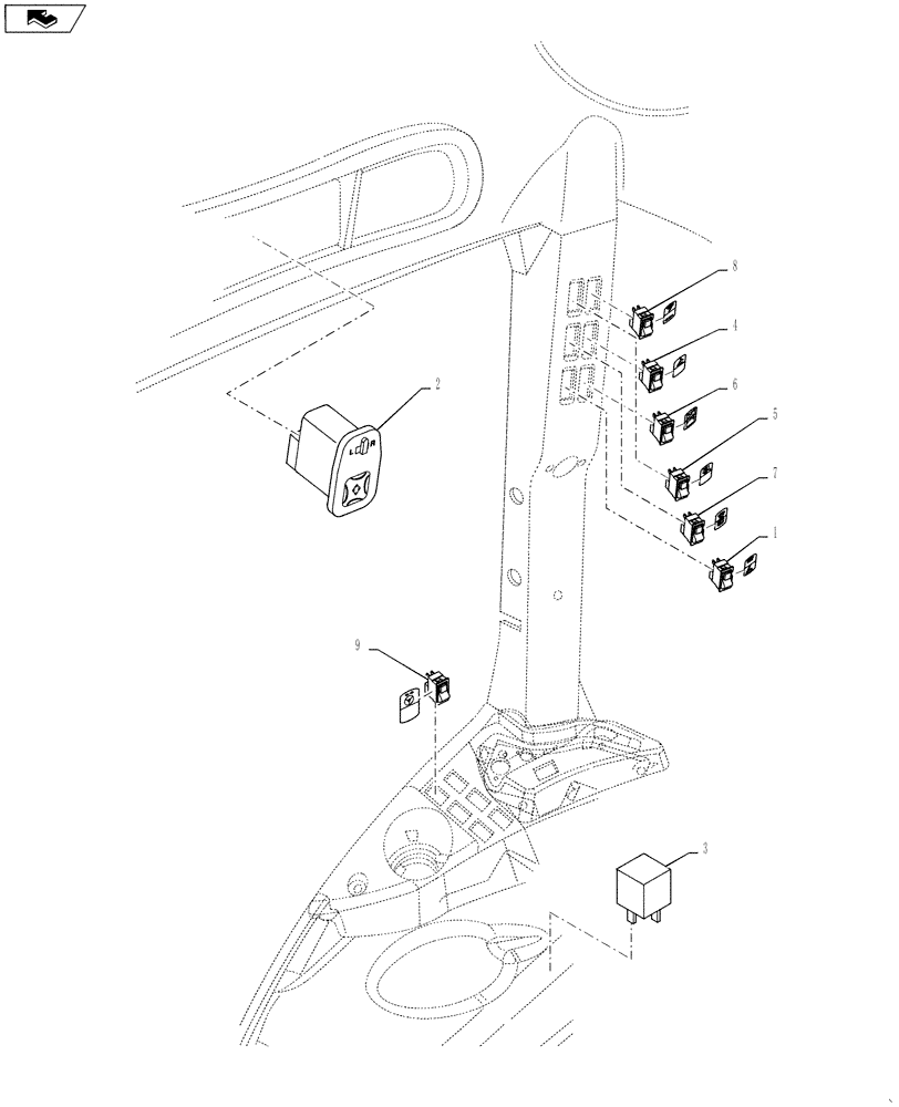 Схема запчастей Case IH PUMA 145 - (55.512.05) - VARIOUS SWITCHES AND RELATED PARTS (55) - ELECTRICAL SYSTEMS