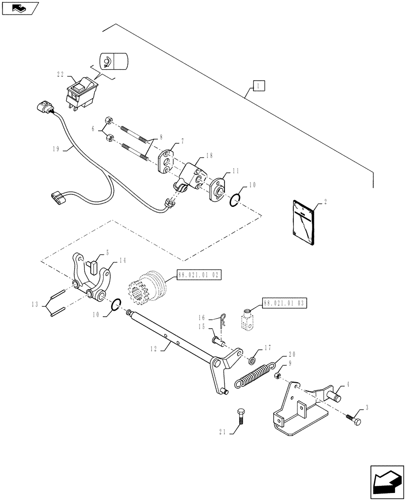 Схема запчастей Case IH PUMA 160 - (88.021.01[01]) - DIA KIT, CREEPER SPEED FOR 18X6 SEMI POWER SHIFT - REDUCTION UNIT CONTROLS (88) - ACCESSORIES