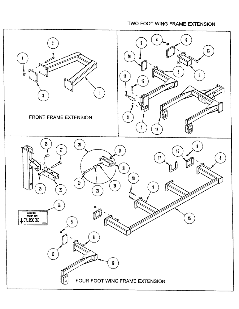 Схема запчастей Case IH CONCORD - (B22) - FRAME EXTENSIONS OPTIONS 