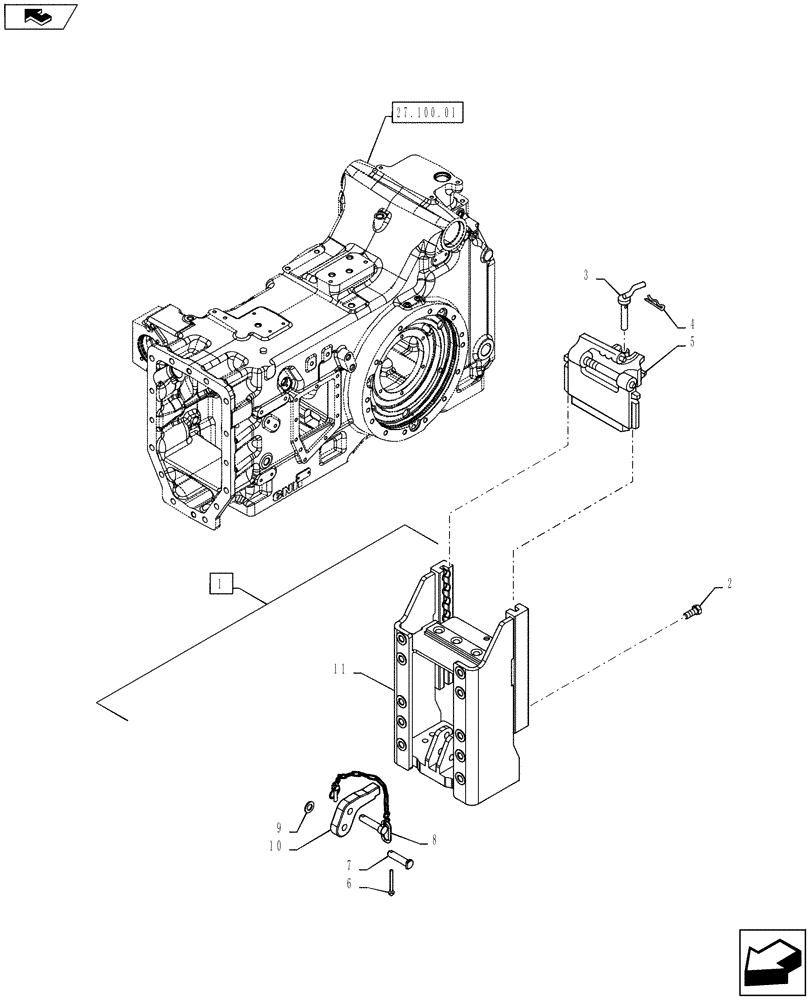 Схема запчастей Case IH PUMA 145 - (37.100.08) - VAR - 330940 - SLIDER TOW HOOK WITH SWIVEL COUPLING AND PITON, (FRANCE) (37) - HITCHES, DRAWBARS & IMPLEMENT COUPLINGS