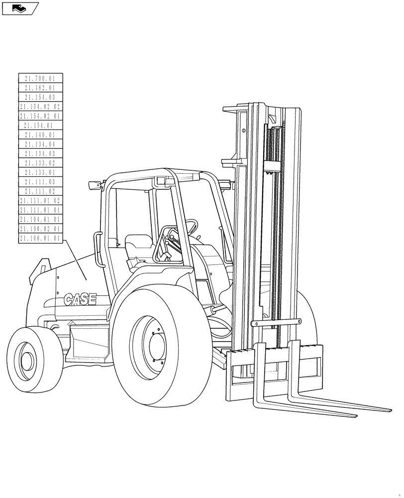 Схема запчастей Case IH 588H - (21.000.00) - PICTORIAL INDEX, TRANSMISSION (21) - TRANSMISSION