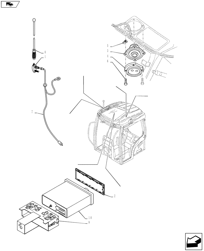 Схема запчастей Case IH PUMA 130 - (55.512.06) - RADIO, SPEAKER, & ANTENNA (55) - ELECTRICAL SYSTEMS