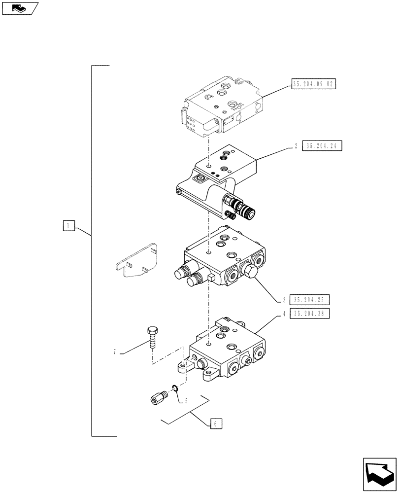 Схема запчастей Case IH PUMA 145 - (35.204.09[03]) - VAR - 743686, 331856 - EHR CONTROL VALVE - VALVE SECTIONS & QUICK COUPLERS - 3 VALVE W/ POWER BEYOND - 3 VALVE W/ POWER BEYOND (35) - HYDRAULIC SYSTEMS