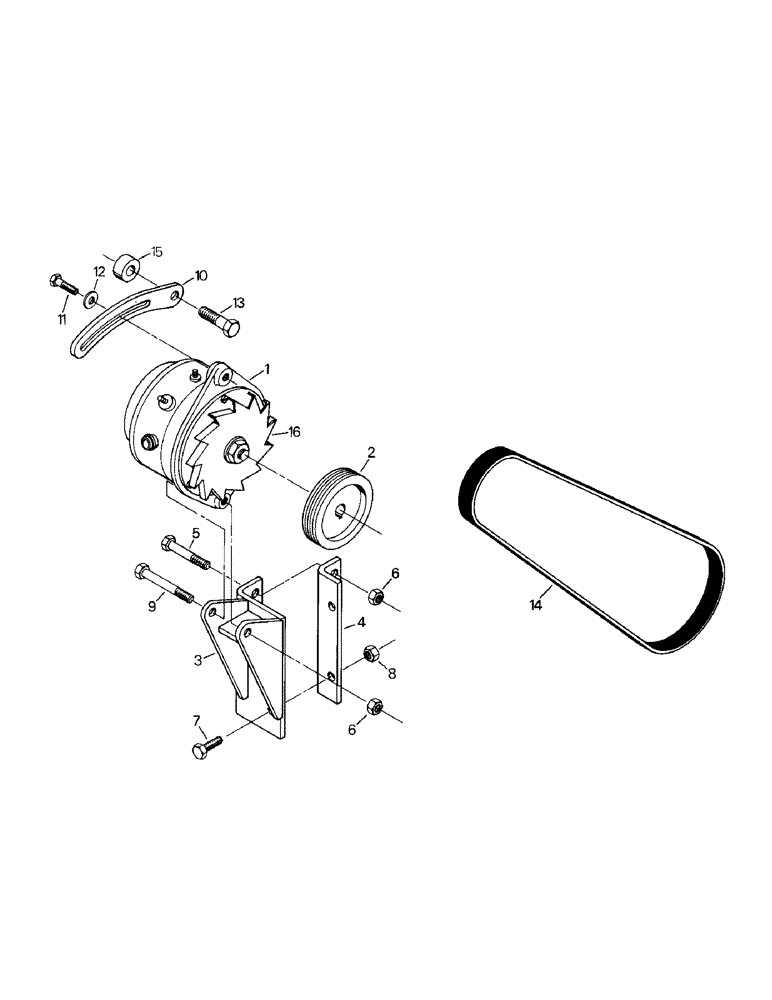 Схема запчастей Case IH CR-1280 - (02-04) - ALTERNATOR AND MOUNTING, CUMMINS L10 ENGINE (06) - ELECTRICAL