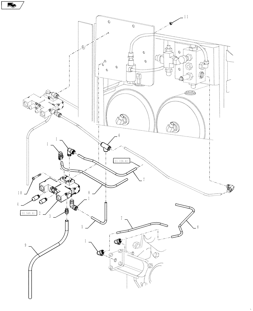 Схема запчастей Case IH TITAN 3530 - (36.200.03) - AUXILIARY TRANSMISSION, PNEUMATIC SHIFTING (36) - PNEUMATIC SYSTEM