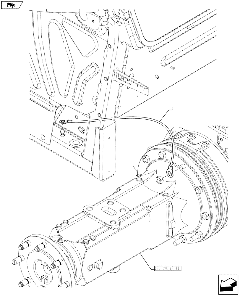 Схема запчастей Case IH FARMALL 105U - (55.100.BE) - STD + VAR - 390754 - GROUND CABLE (55) - ELECTRICAL SYSTEMS