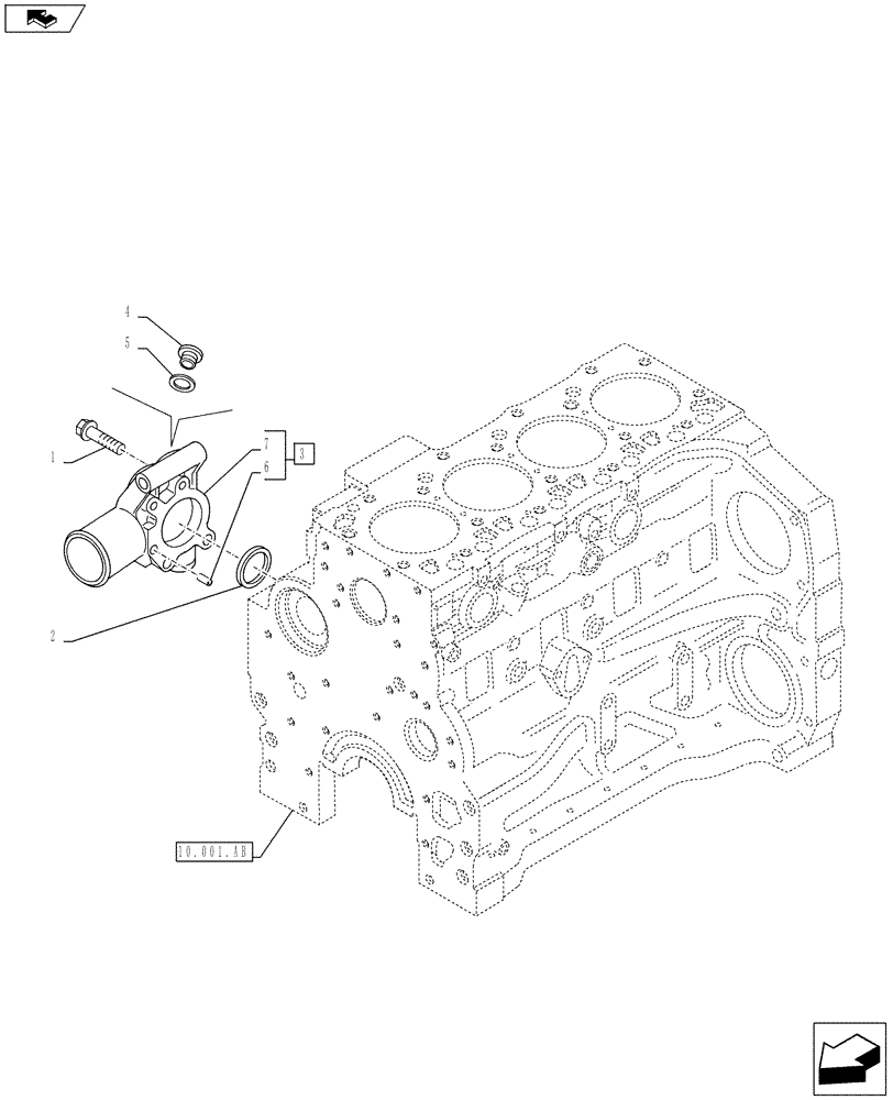 Схема запчастей Case IH F4CE9484C J600 - (10.408.AL) - ENGINE, COOLING SYSTEM LINE (10) - ENGINE