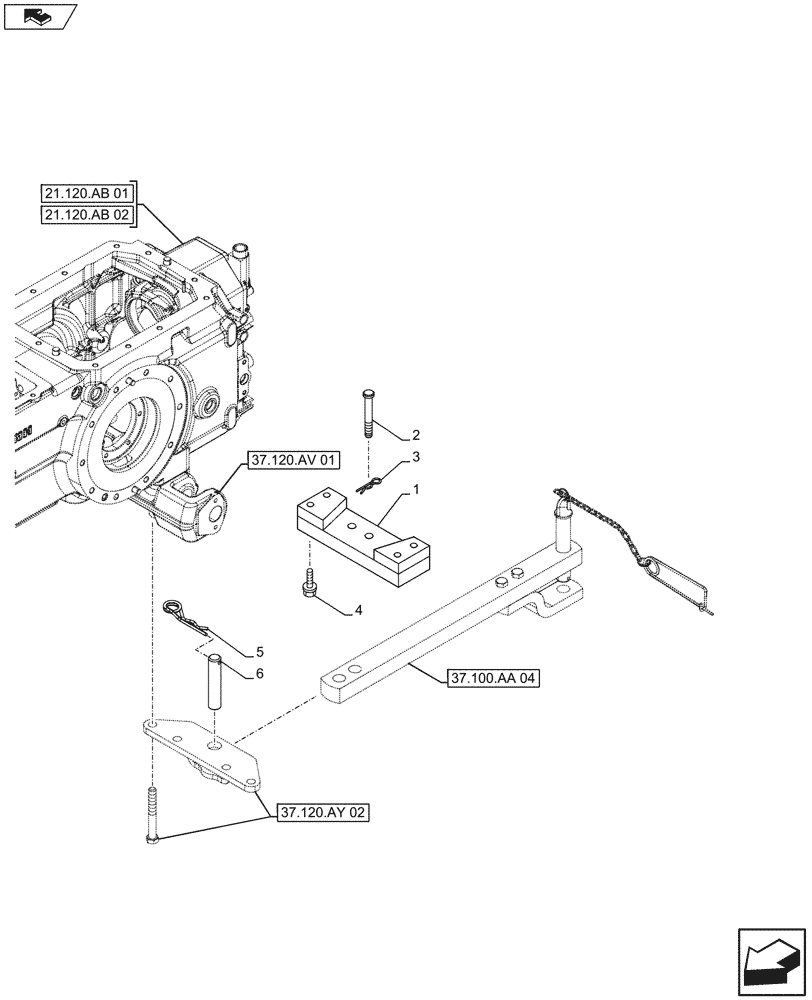 Схема запчастей Case IH FARMALL 115U - (37.100.AB[04]) - VAR - 332918 - DRAWBAR AND HITCH, DRAWBAR, SUPPORT, ISO (33MM HOLE/FRANCE) (37) - HITCHES, DRAWBARS & IMPLEMENT COUPLINGS