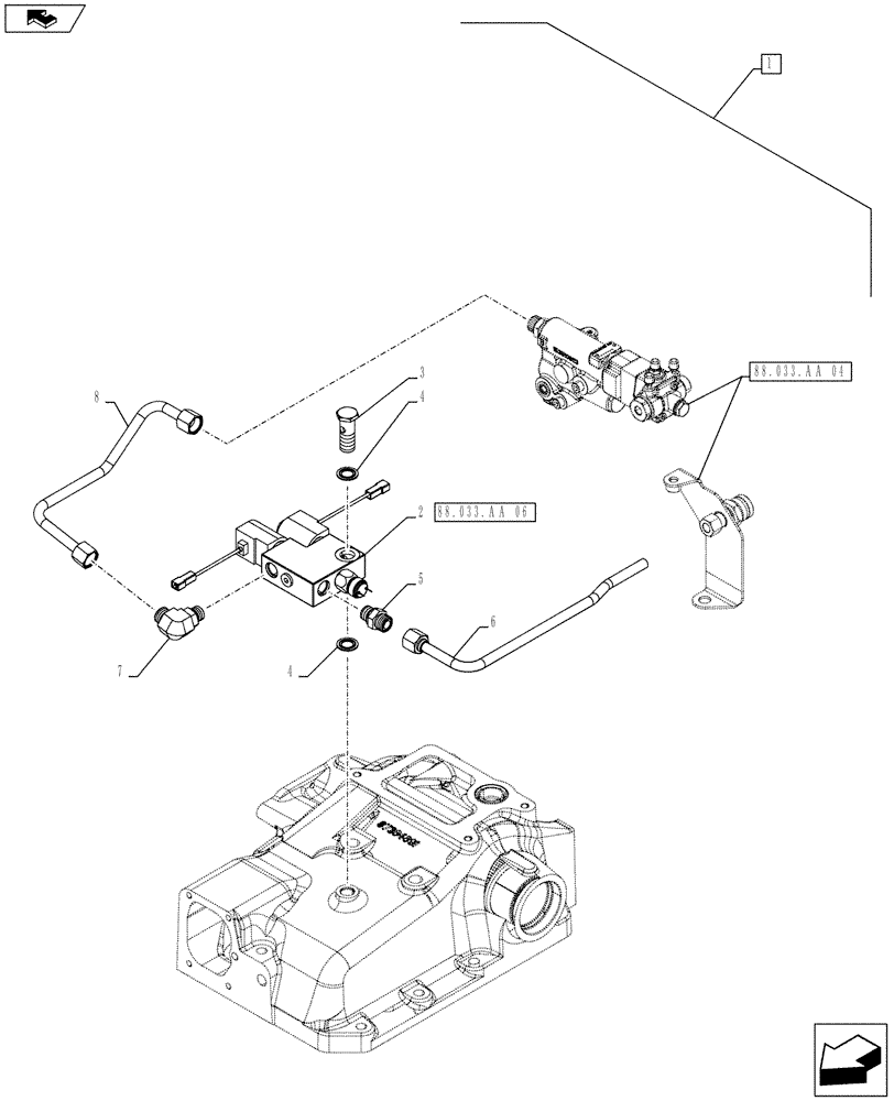 Схема запчастей Case IH FARMALL 115U - (88.033.AA[07]) - DIA KIT, TRAILER BRAKE VALVE (88) - ACCESSORIES