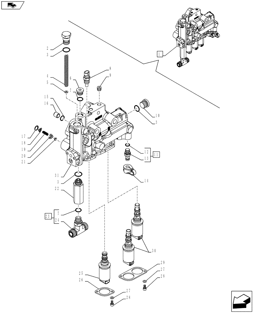 Схема запчастей Case IH FARMALL 105U - (21.134.AM[02]) - STD + VAR - 332299, 390181 - TRANSMISSION CONTROL VALVE, COMPONENTS (21) - TRANSMISSION