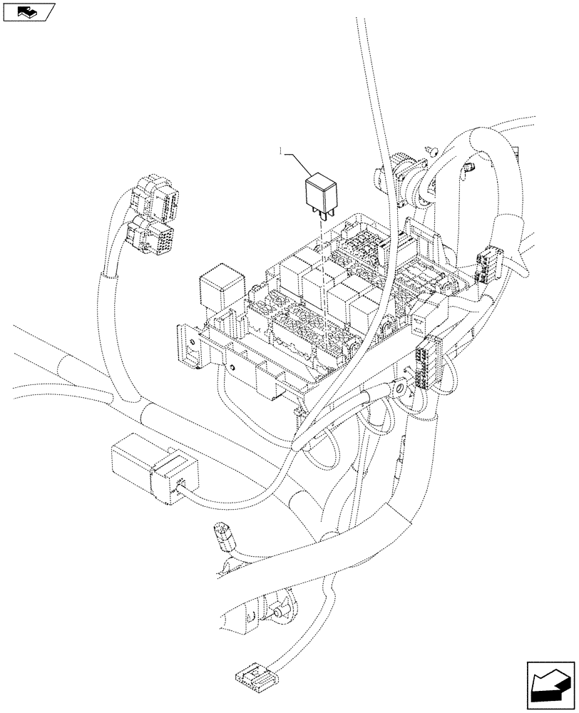 Схема запчастей Case IH FARMALL 105U - (55.100.AF[01]) - VAR - 332692, 332844, 336386 - CAB, HARNESS, RELAY (55) - ELECTRICAL SYSTEMS