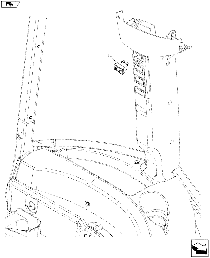 Схема запчастей Case IH FARMALL 105U - (55.518.AY[03]) - VAR - 330642 - REAR WIPER SWITCH (55) - ELECTRICAL SYSTEMS