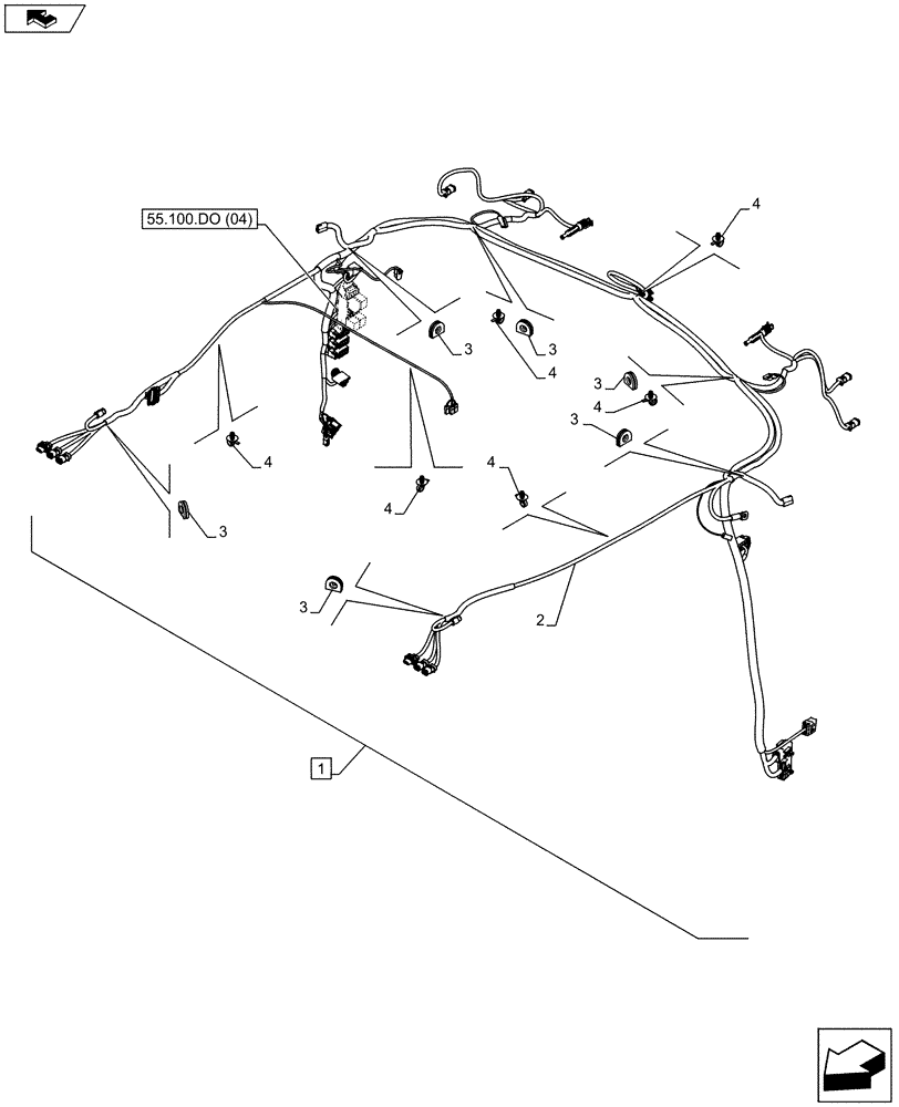 Схема запчастей Case IH FARMALL 105U - (55.510.AH[01A]) - STD + VAR - 391754 - CAB MAIN WIRE HARNESS, ISO - BEGIN YR 19-JUN-2013 (55) - ELECTRICAL SYSTEMS