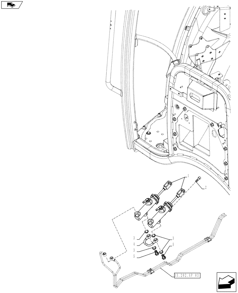 Схема запчастей Case IH FARMALL 105U - (33.202.AR[02]) - VAR - 330308 - BRAKE CYLINDER, ISO (33) - BRAKES & CONTROLS