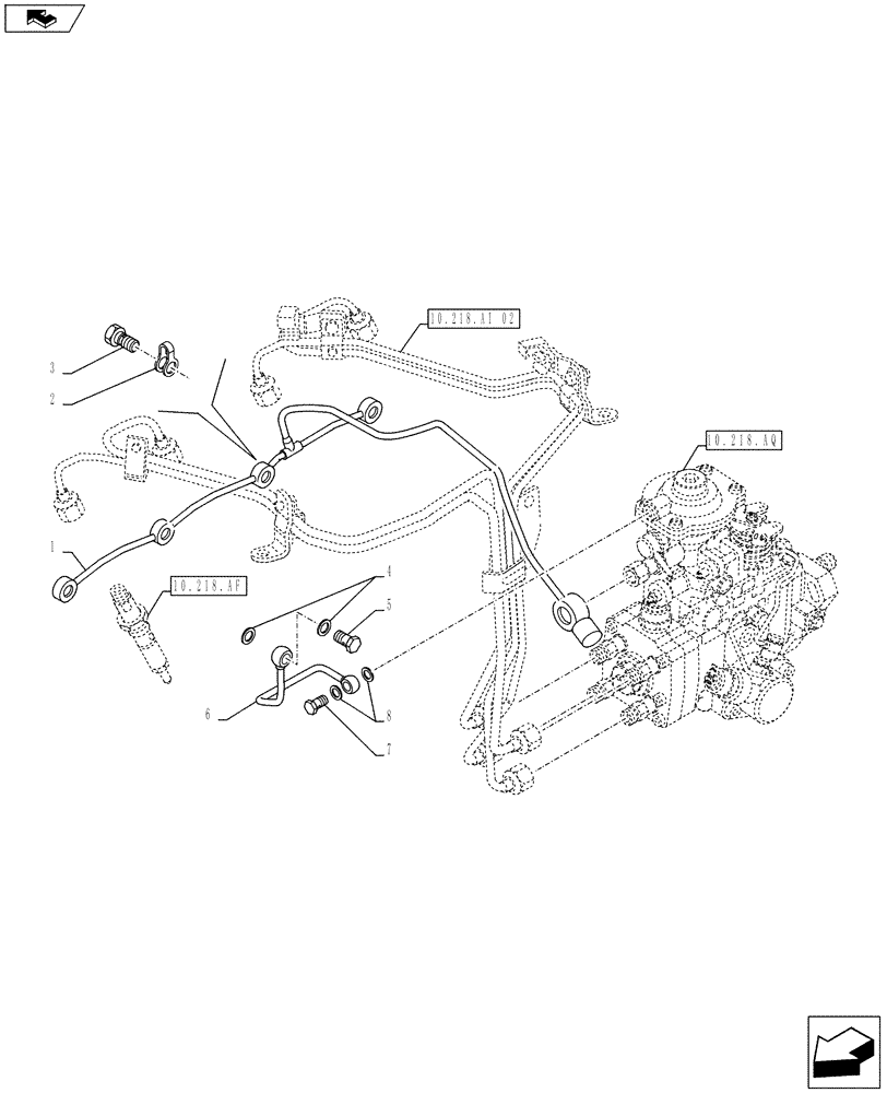 Схема запчастей Case IH F4CE9484C J600 - (10.218.AI[01]) - INJECTION PIPE (10) - ENGINE