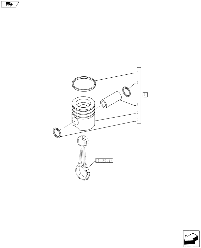 Схема запчастей Case IH F4CE9484C J600 - (10.105.AG) - PISTON & RINGS KIT (10) - ENGINE