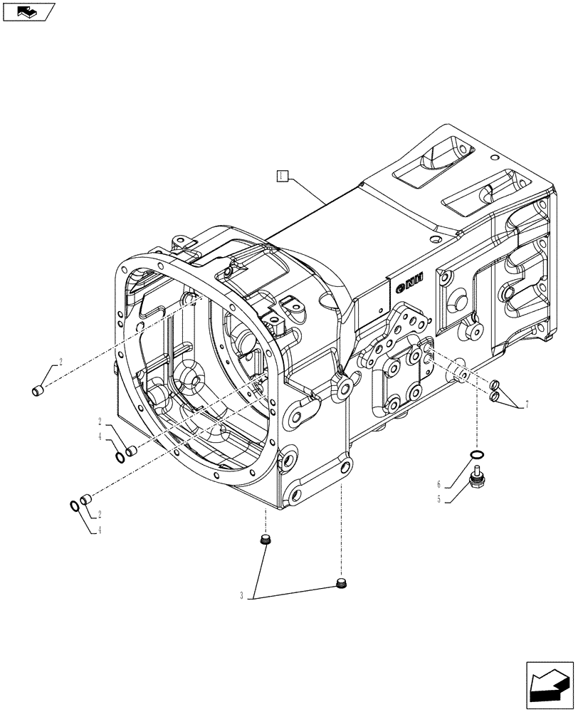 Схема запчастей Case IH FARMALL 105U - (21.112.AC[03]) - VAR - 332299 - TRANSMISSION HOUSING (20X20), POWERSHUTTLE (21) - TRANSMISSION