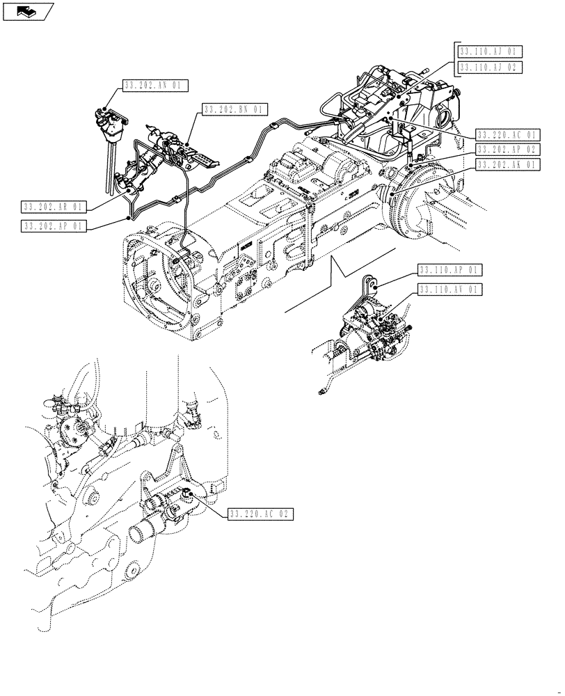 Схема запчастей Case IH FARMALL 115U - (33.000.00) - SECTION INDEX - BRAKES & CONTROLS (33) - BRAKES & CONTROLS